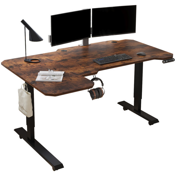 Inbox Zero Daycia Height Adjustable LShape Standing Desk & Reviews
